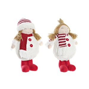 Deko-Figur DKD Home Decor Weihnachten Puppe Polyester Mädchen (17 x 11 x 28 cm) (2 Stück)