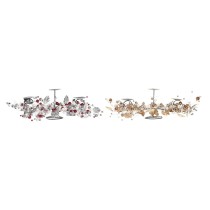 Kerzenleuchter DKD Home Decor Perlen Silberfarben Gold Metall PVC (70 x 10 x 20 cm) (2 Stück)