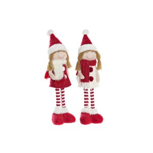 Deko-Figur DKD Home Decor Weihnachten Puppe Polyester Mädchen (11 x 7 x 43 cm) (2 Stück)