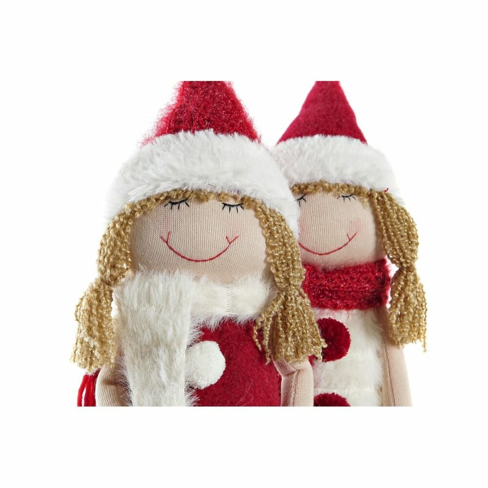 Deko-Figur DKD Home Decor Weihnachten Puppe Polyester Mädchen (11 x 7 x 43 cm) (2 Stück)