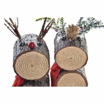 Deko-Figur DKD Home Decor Weihnachten Glitzernd Rentier Birke (10 x 9 x 23 cm) (2 Stück)