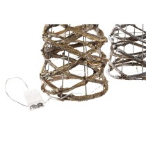 Leuchtende Dekoration DKD Home Decor Gold Silberfarben natürlich 19 x 19 x 62 cm Kegel Weihnachten AA x 2, nicht enthalten (2 St