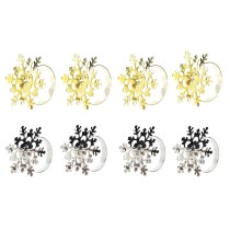Serviettenring DKD Home Decor Satz Silberfarben Gold Metall Schneeflocken (5 x 5 x 17 cm) (2 Stück) (4 Stück)
