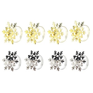 Porte-serviettes DKD Home Decor Lot Métal Flocons de neige (5 x 5 x 17 cm) (2 Unités)