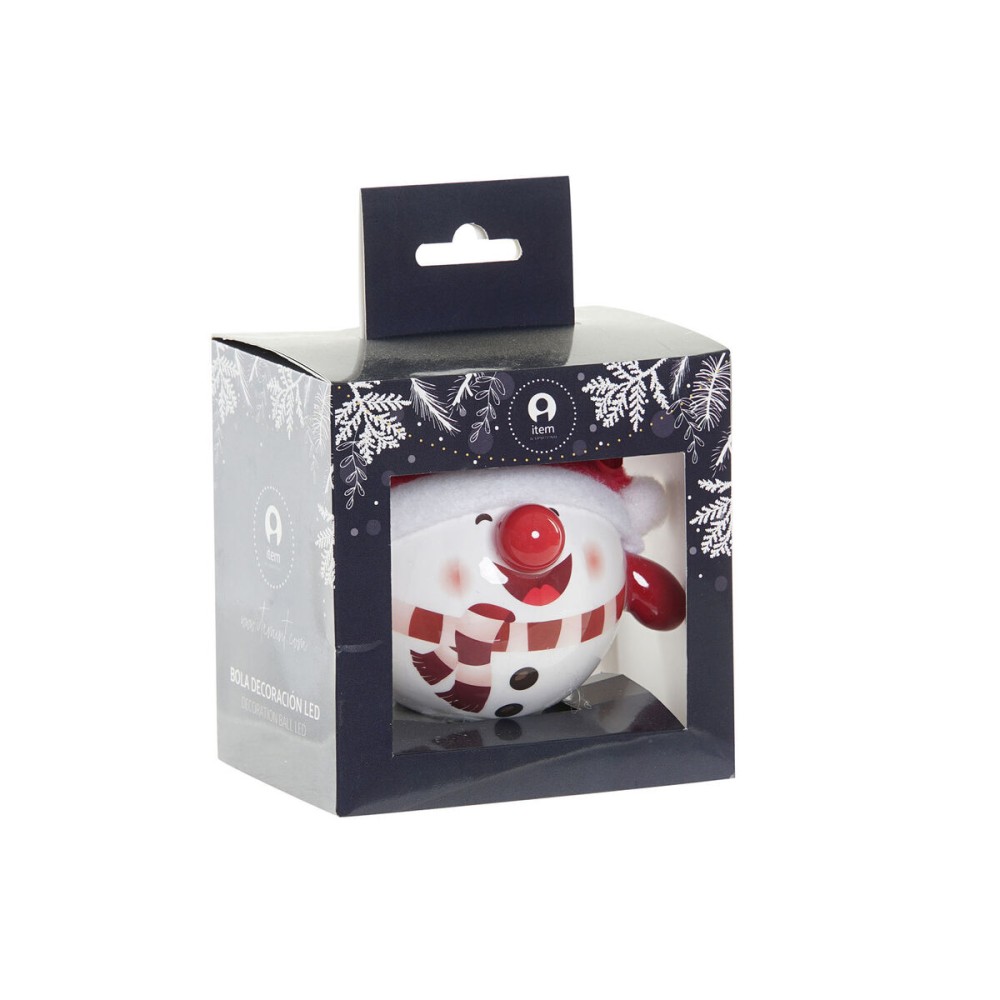 Weihnachtsbaumkugel DKD Home Decor Rot Weiß PVC Schneemann (3 Stück)
