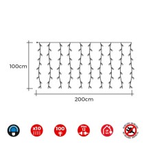 LED Curtain Lights EDM 71259 1,8 W Blue Transparent 2 x 1 m (1 Unit)