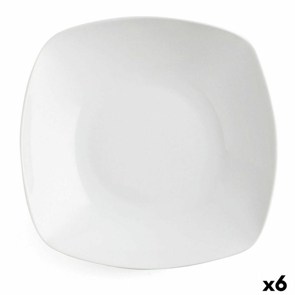 Suppenteller Quid Novo Vinci aus Keramik Weiß (20,5 cm) (Pack 6x)