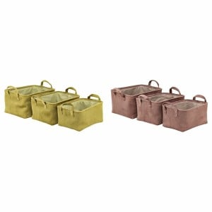 Set de basket DKD Home Decor Moutarde Terre cuite 38 x 29 x 20 cm 3 Pièces (2 Unités)