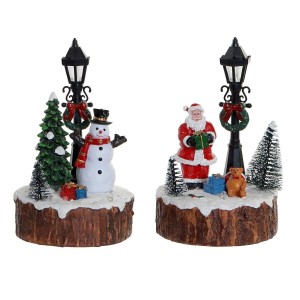 Deko-Figur DKD Home Decor LED Leicht Harz Schneemann (9 x 9 x 13 cm) (2 Stück)