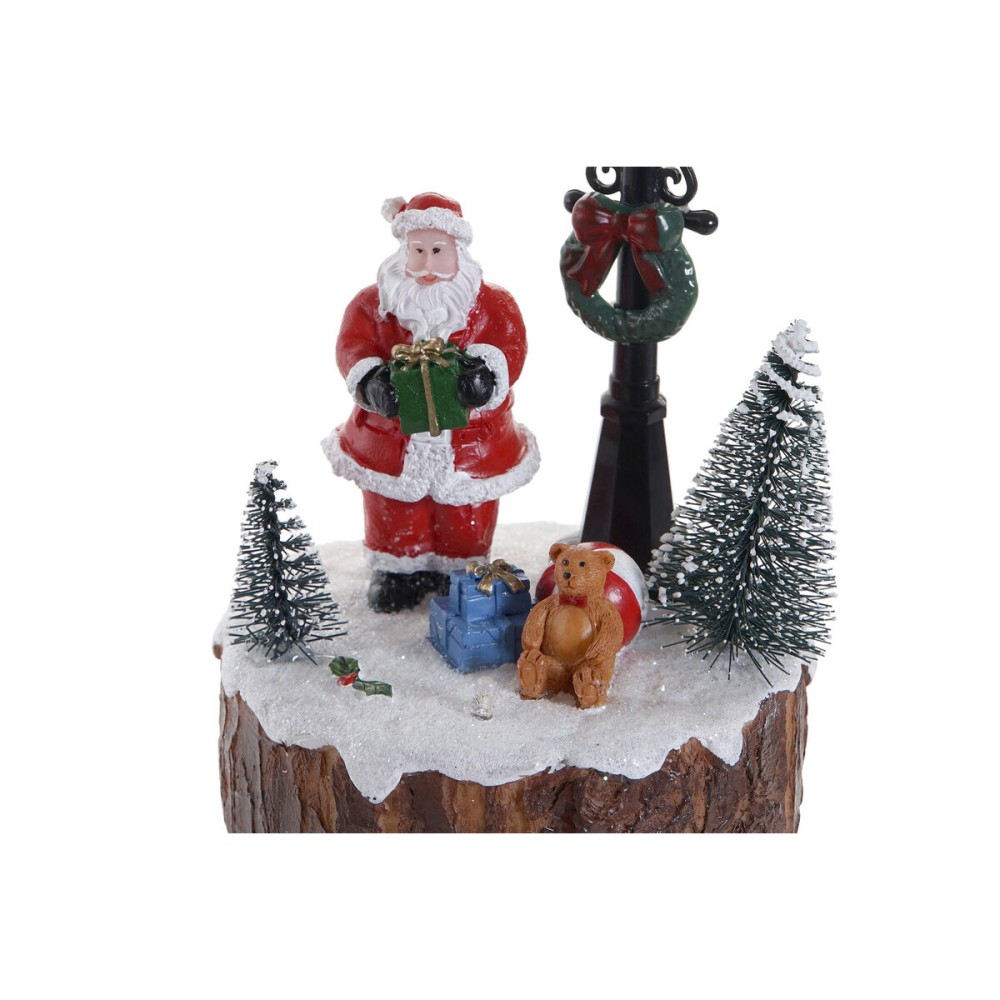 Figurine Décorative DKD Home Decor Lumière LED Résine Bonhomme de Neige (9 x 9 x 13 cm) (2 Unités)