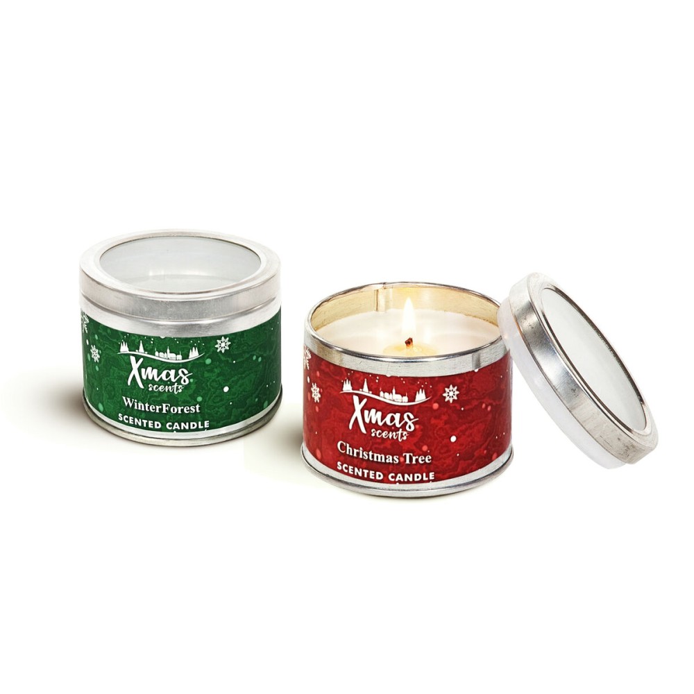 Kerzen-Set DKD Home Decor Weihnachten (2 Stück) (8 x 8 x 6 cm)