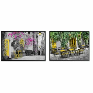 Leinwand DKD Home Decor Straße Glitzernd Loft (2 Stück) (73 x 3,5 x 53 cm)
