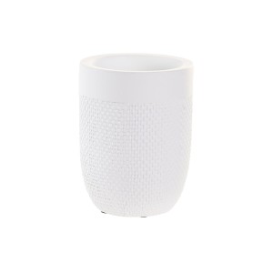 Trinkglas DKD Home Decor Weiß Zement 8 x 8 x 10,5 cm