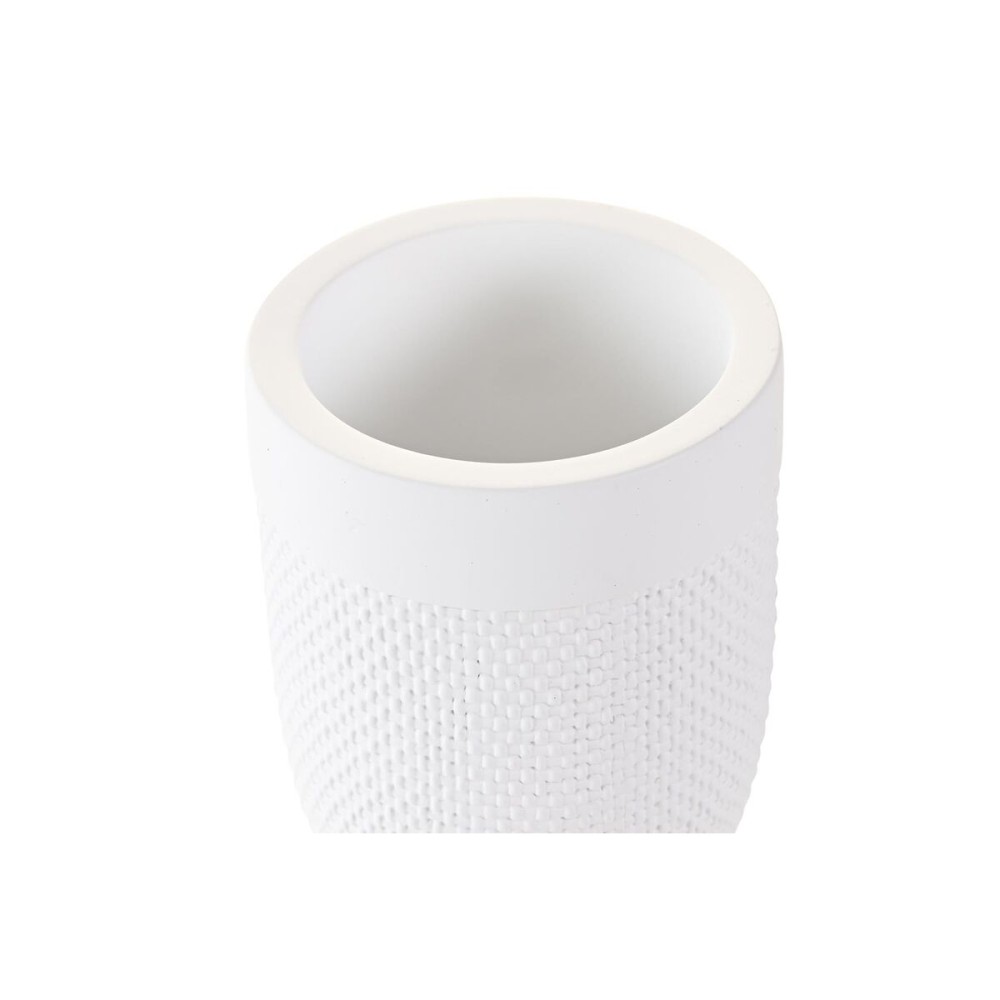 Trinkglas DKD Home Decor Weiß Zement 8 x 8 x 10,5 cm