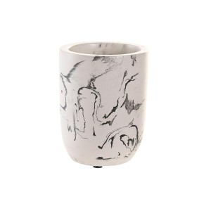Trinkglas DKD Home Decor Weiß Schwarz Zement 7 X 7 X 9,5 CM
