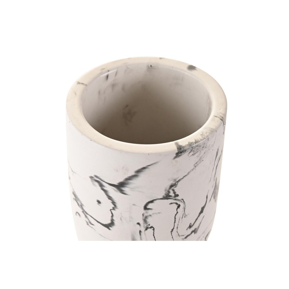 Trinkglas DKD Home Decor Weiß Schwarz Zement 7 X 7 X 9,5 CM