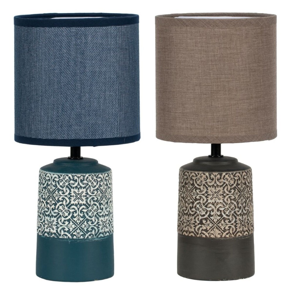 Tischlampe DKD Home Decor aus Keramik Steingut 50 W (15 x 15 x 32 cm) (2 Stück)