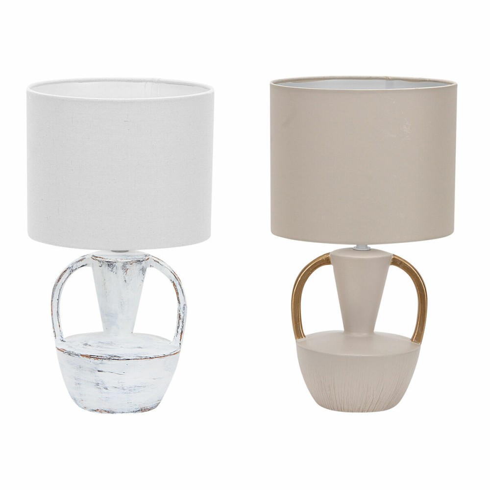 Tischlampe DKD Home Decor aus Keramik Polyester 50 W (20 x 20 x 35 cm) (2 Stück)