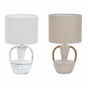 Tischlampe DKD Home Decor aus Keramik Polyester 50 W (20 x 20 x 35 cm) (2 Stück)