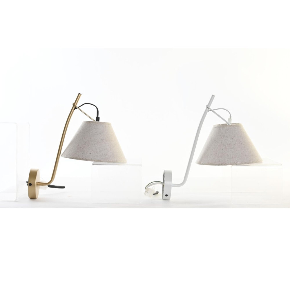 Wandleuchte DKD Home Decor Beige Gold Metall Weiß 220 V 50 W Moderne (22 x 32 x 37 cm) (2 Stück)