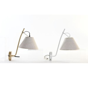 Wandleuchte DKD Home Decor Beige Gold Metall Weiß 220 V 50 W Moderne (22 x 32 x 37 cm) (2 Stück)