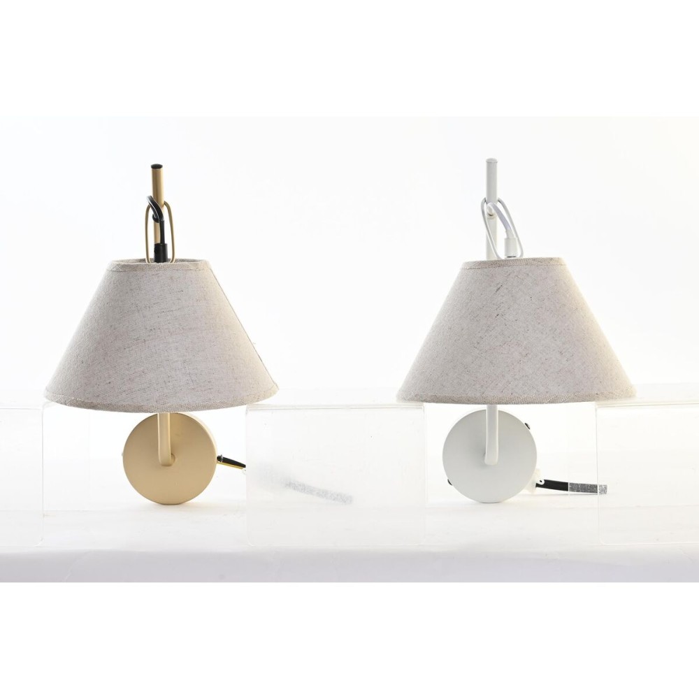 Wandleuchte DKD Home Decor Beige Gold Metall Weiß 220 V 50 W Moderne (22 x 32 x 37 cm) (2 Stück)