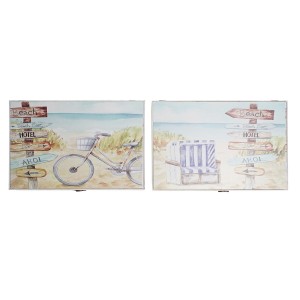 Decorative box DKD Home Decor Multicolour MDF Wood Beach Mediterranean Counter (2 Units)