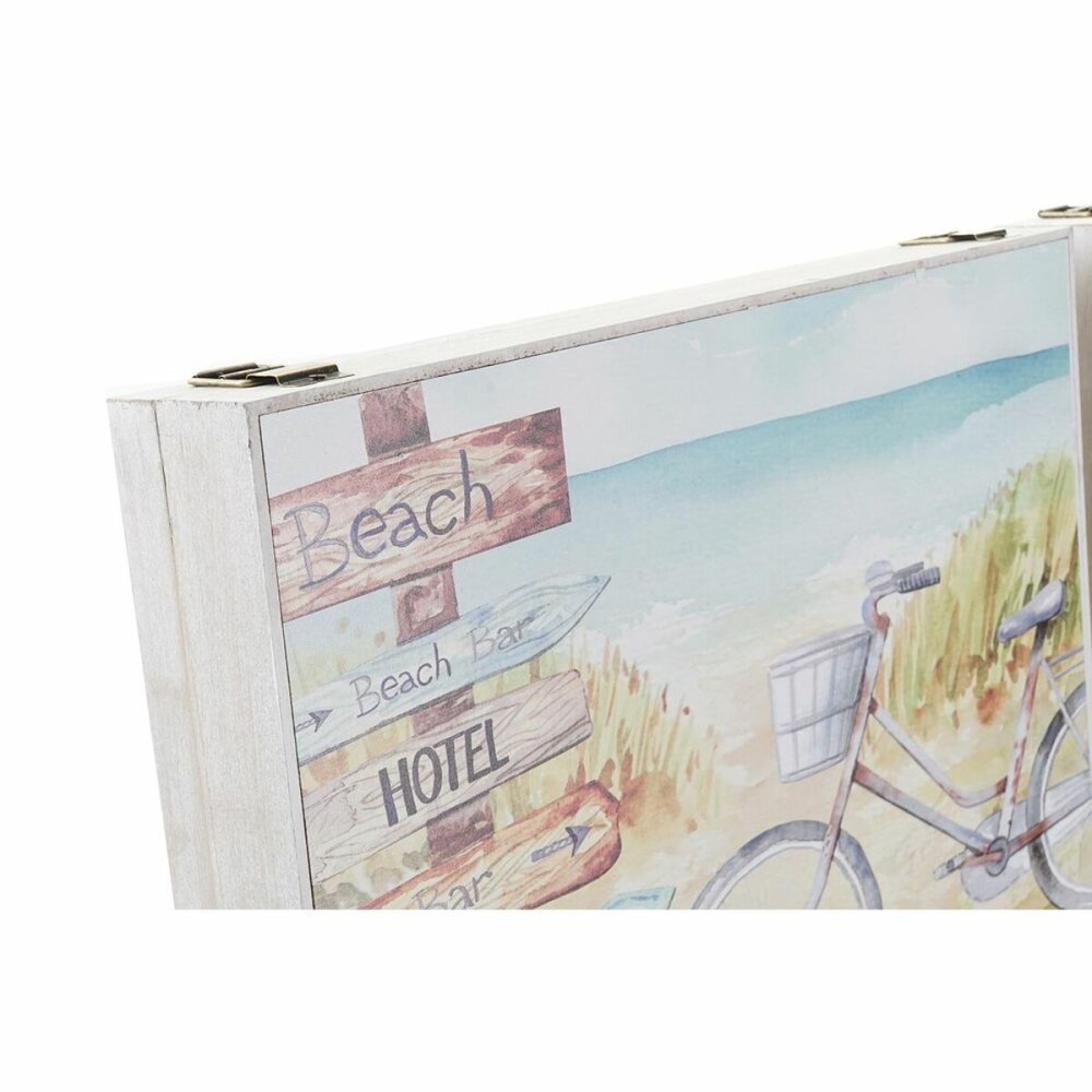 Dekorative Box DKD Home Decor Bunt Holz MDF Strand Mediterraner Zähler (2 Stück)