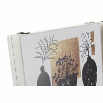Dekorative Box DKD Home Decor Weiß Schwarz Gold Holz MDF Moderne Vase (2 Stück)