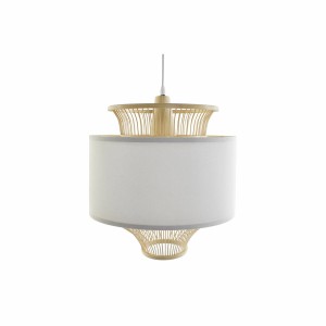 Suspension DKD Home Decor Blanc Polyester Bambou (40 x 40 x 52 cm)