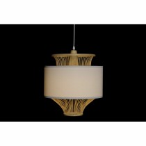 Ceiling Light DKD Home Decor White Polyester Bamboo (40 x 40 x 52 cm)