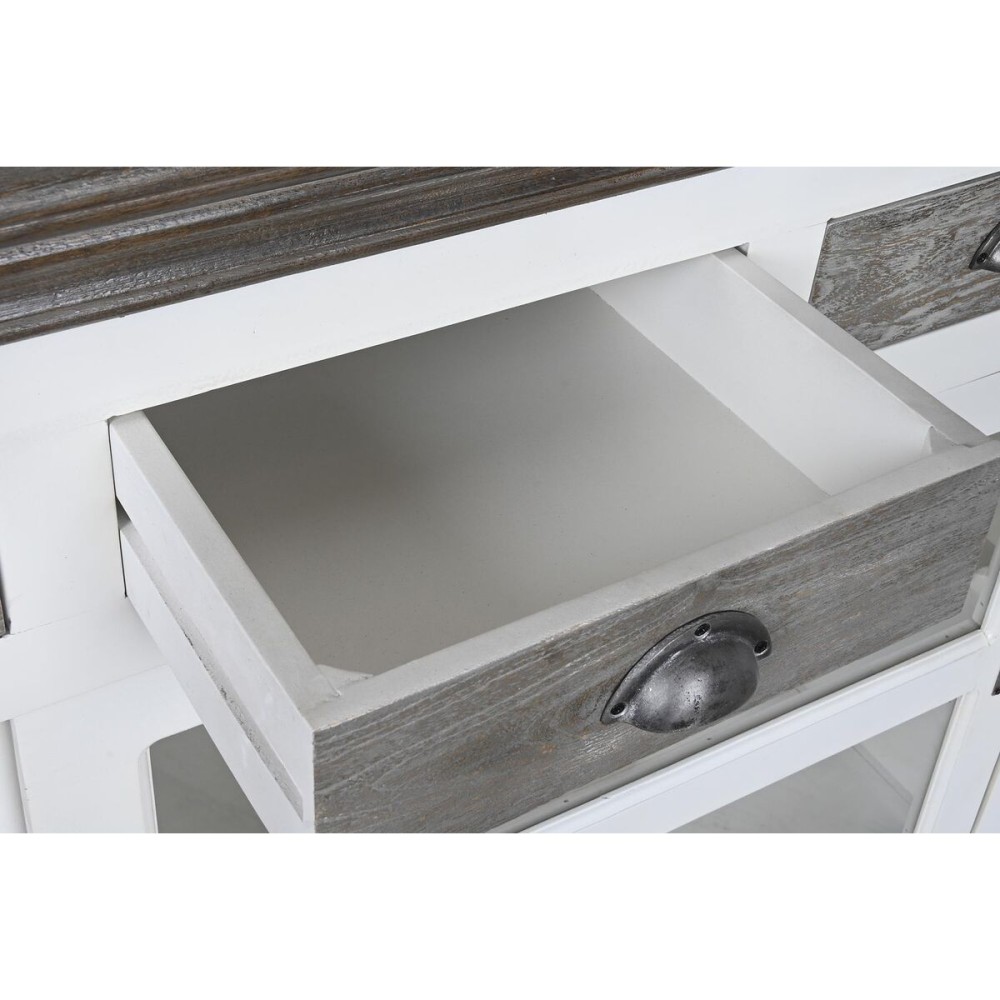 Sideboard DKD Home Decor White Grey Dark brown Crystal Mango wood 165 x 45,7 x 105,4 cm
