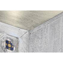 Buffet DKD Home Decor Blanc Beige Gris Multicouleur Céramique Bois de manguier 150 x 38 x 80 cm