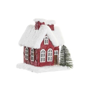 Minihaus DKD Home Decor Weiß Rot 17 x 16,5 x 17 cm (2 Stück)