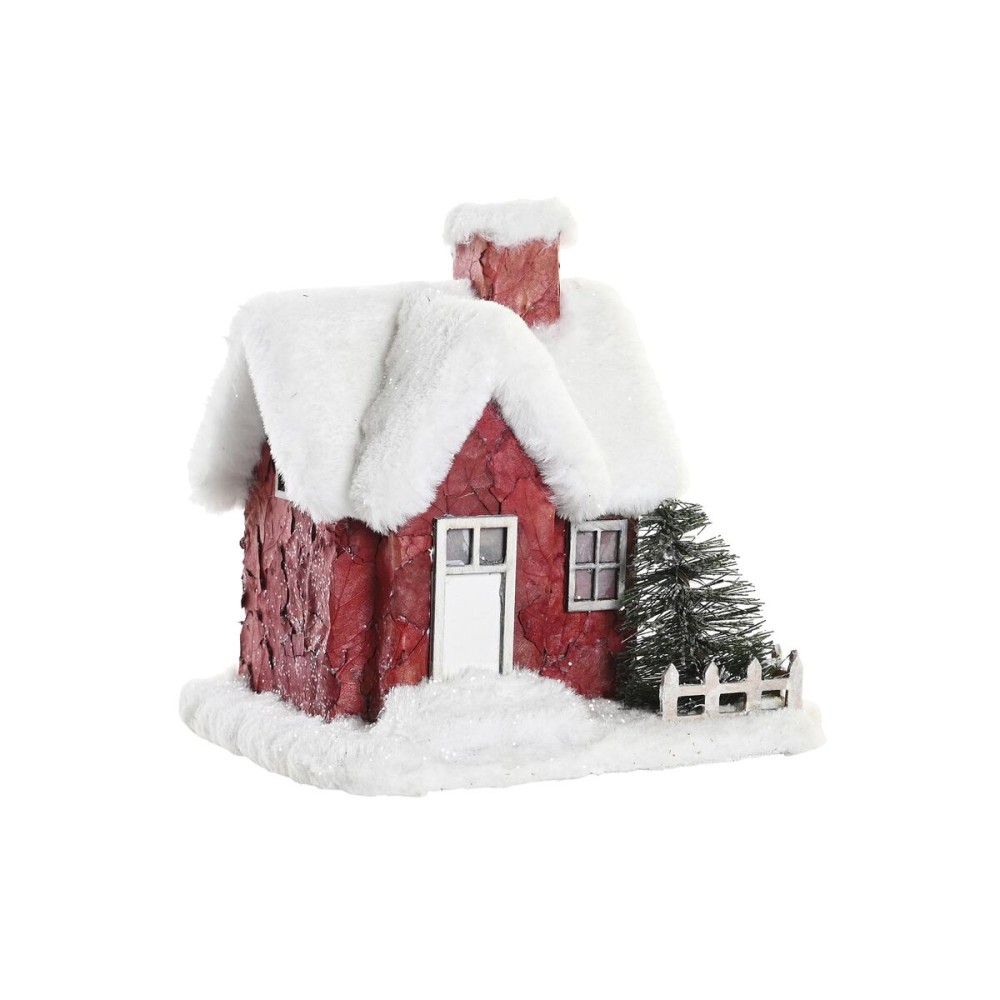 Minihaus DKD Home Decor Weiß Rot 17 x 16,5 x 17 cm (2 Stück)