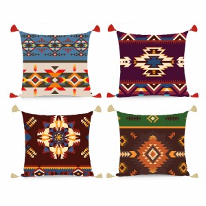 Kissen DKD Home Decor Polyester Bunt Ikat (45 x 10 x 45 cm) (4 Stück)