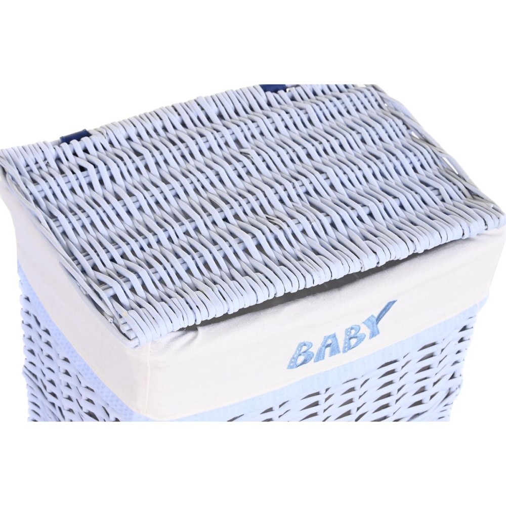 Lot de paniers DKD Home Decor Bleu Celeste osier Enfant 44 x 34 x 56 cm 5 Pièces