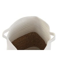 Decorative basket DKD Home Decor White Natural Fibre