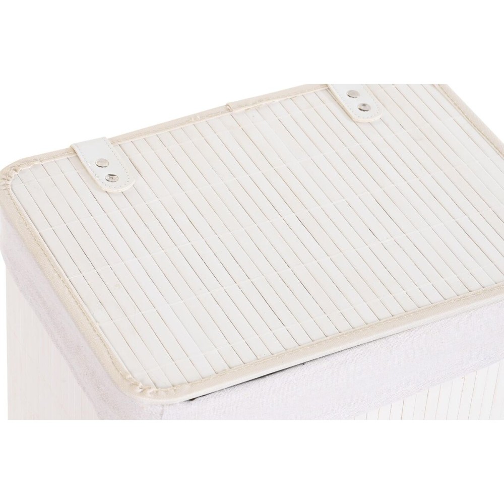 Set of Baskets DKD Home Decor White Bamboo 40 x 30 x 46 cm 5 Pieces
