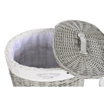 Lot de paniers DKD Home Decor Blanc Gris osier 51 x 37 x 56 cm 52 x 38 x 57 cm 5 Pièces