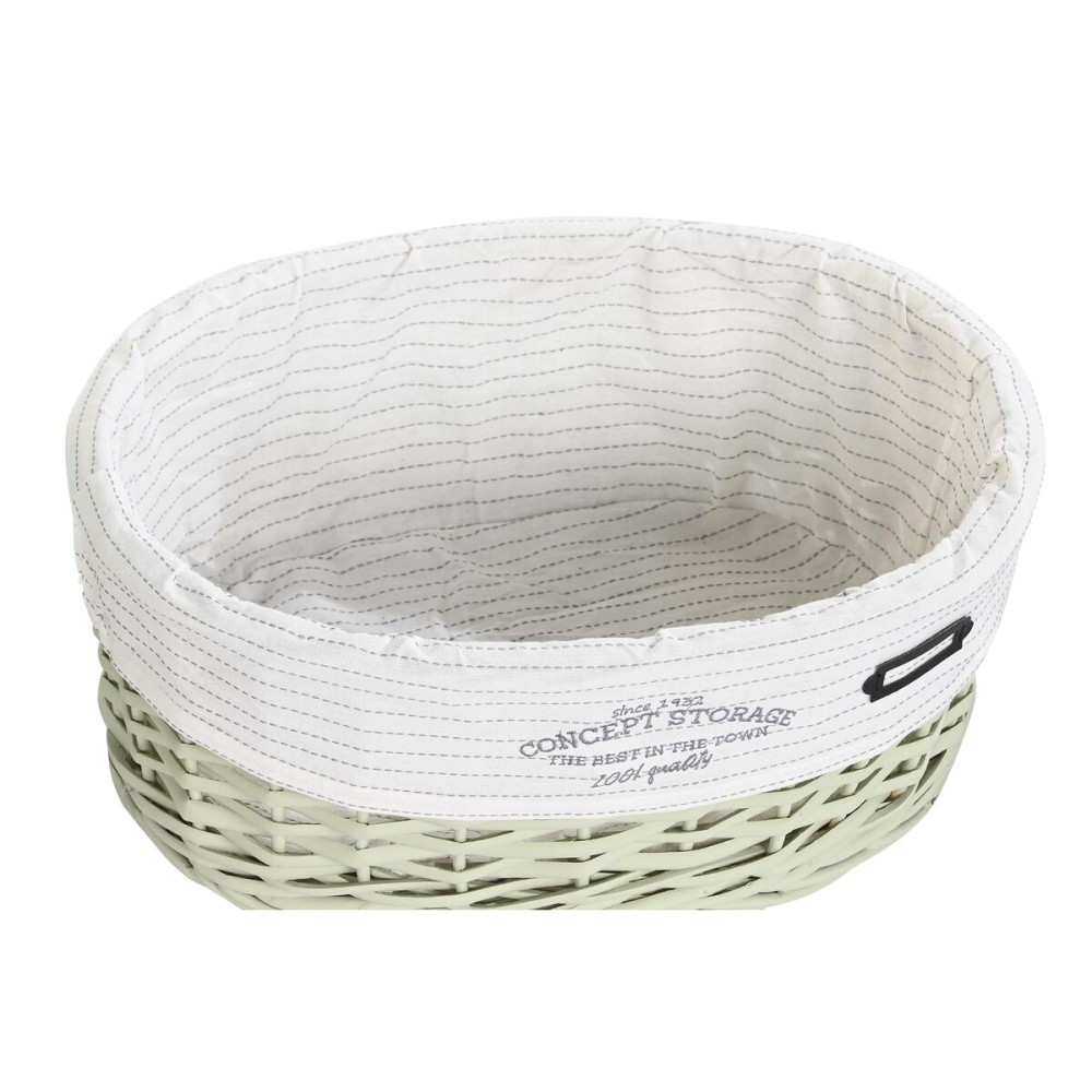 Set of Baskets DKD Home Decor Green wicker 51 x 37 x 56 cm 5 Pieces