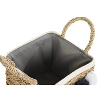 Korb-Set DKD Home Decor Naturfaser Bommeln 33 x 33 x 25 cm