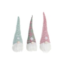 Père Noël DKD Home Decor Rouge Vert Rose Gnome 17 x 16 x 54 cm (3 Unités)