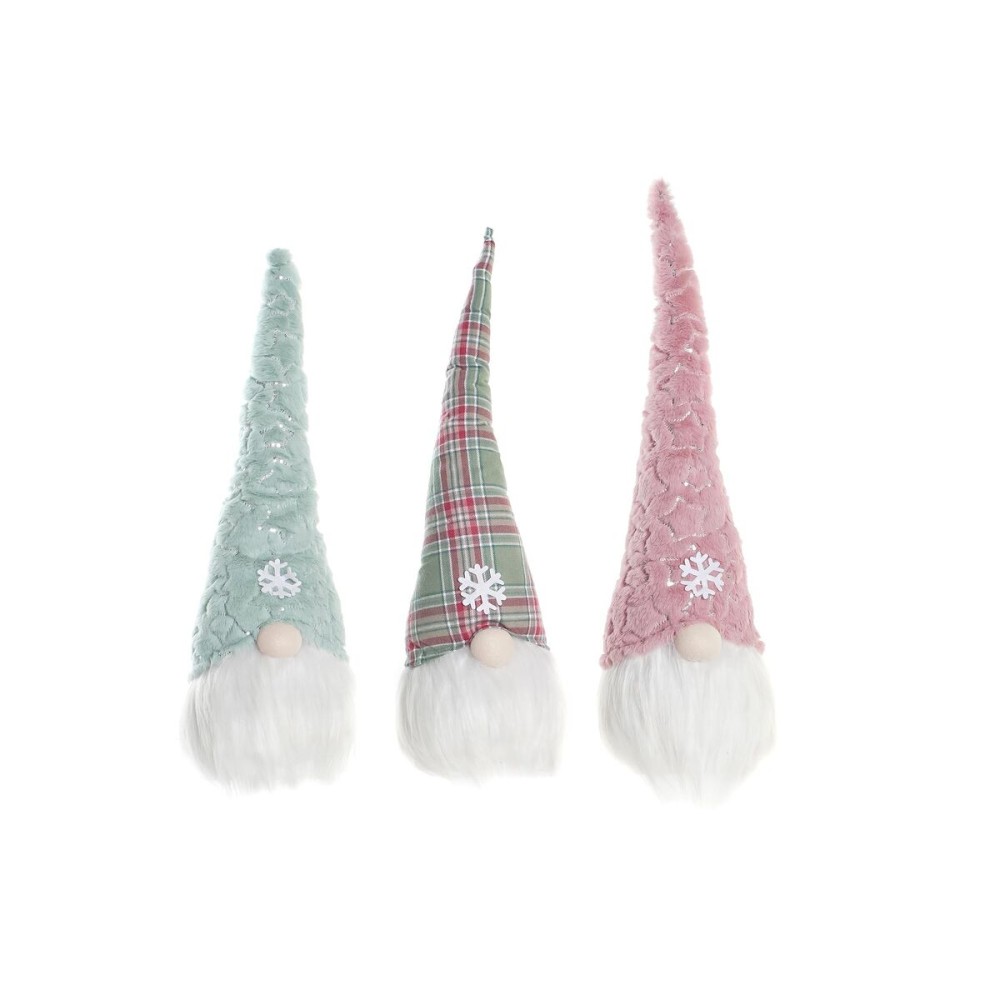 Père Noël DKD Home Decor Rouge Vert Rose Gnome 17 x 16 x 54 cm (3 Unités)