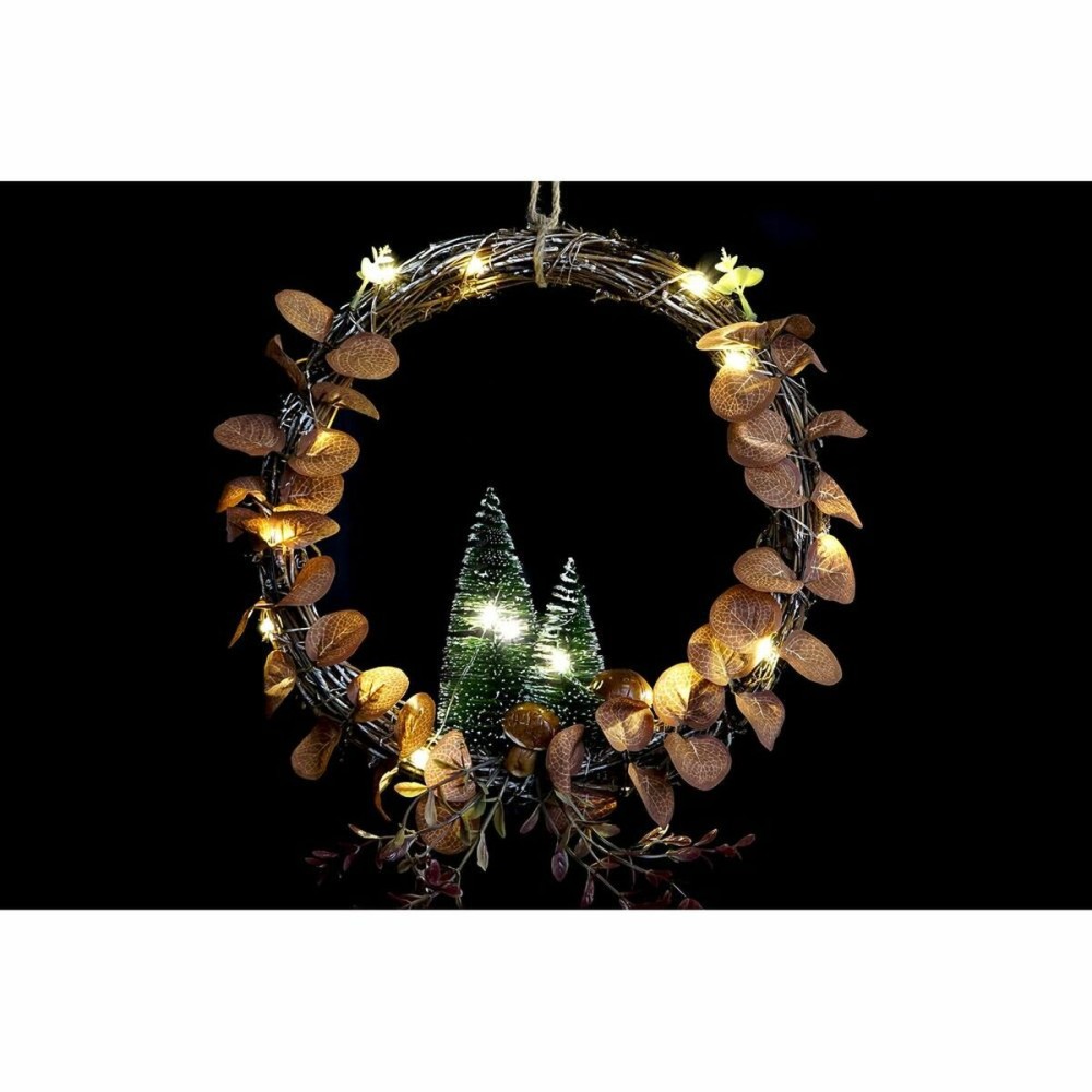 Décorations de Noël DKD Home Decor Lumière LED Arbre (2 Unités) (30 x 2 x 30 cm)