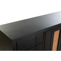 Anrichte DKD Home Decor Schwarz Rattan Mango-Holz 160 x 40 x 90 cm