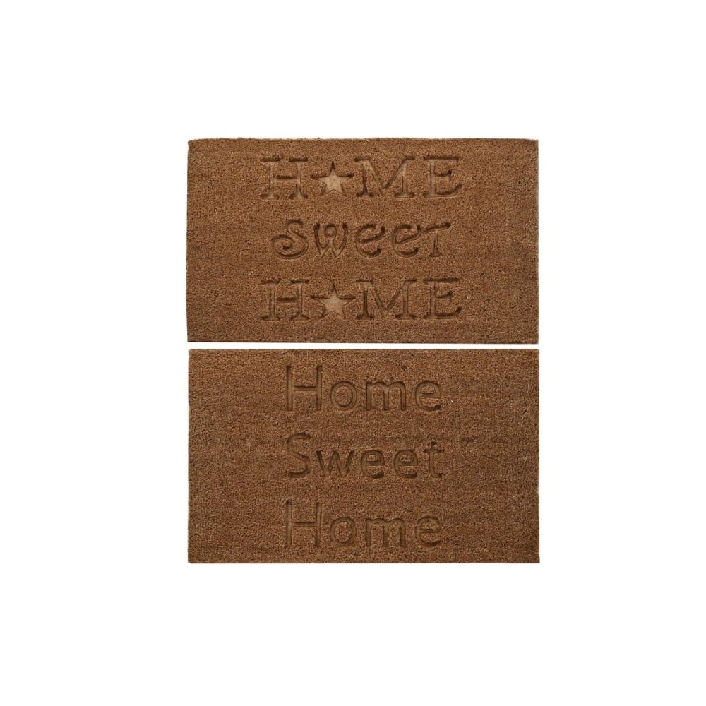 Fußmatte DKD Home Decor Braun Gummi Coco (75 x 45 x 2,3 cm) (2 Stück)