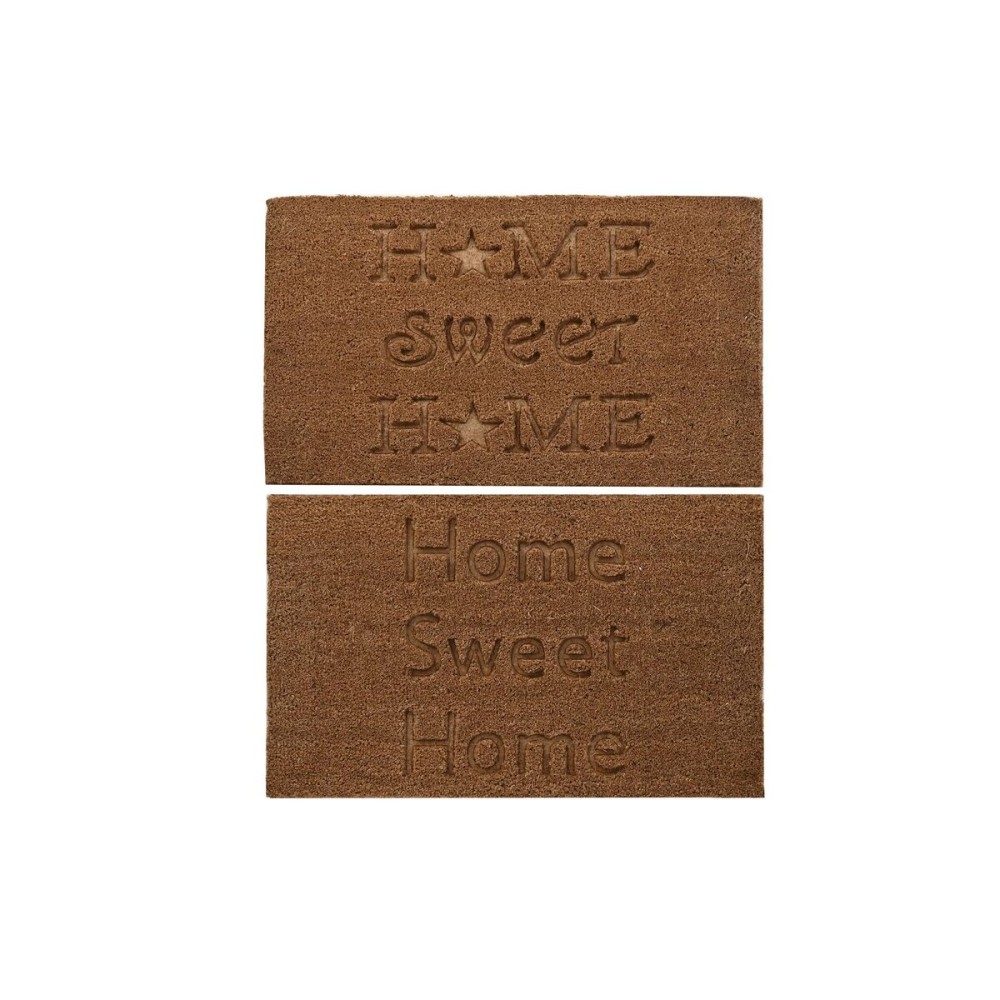 Paillasson DKD Home Decor Marron Caoutchouc Coco (75 x 45 x 2,3 cm) (2 Unités)