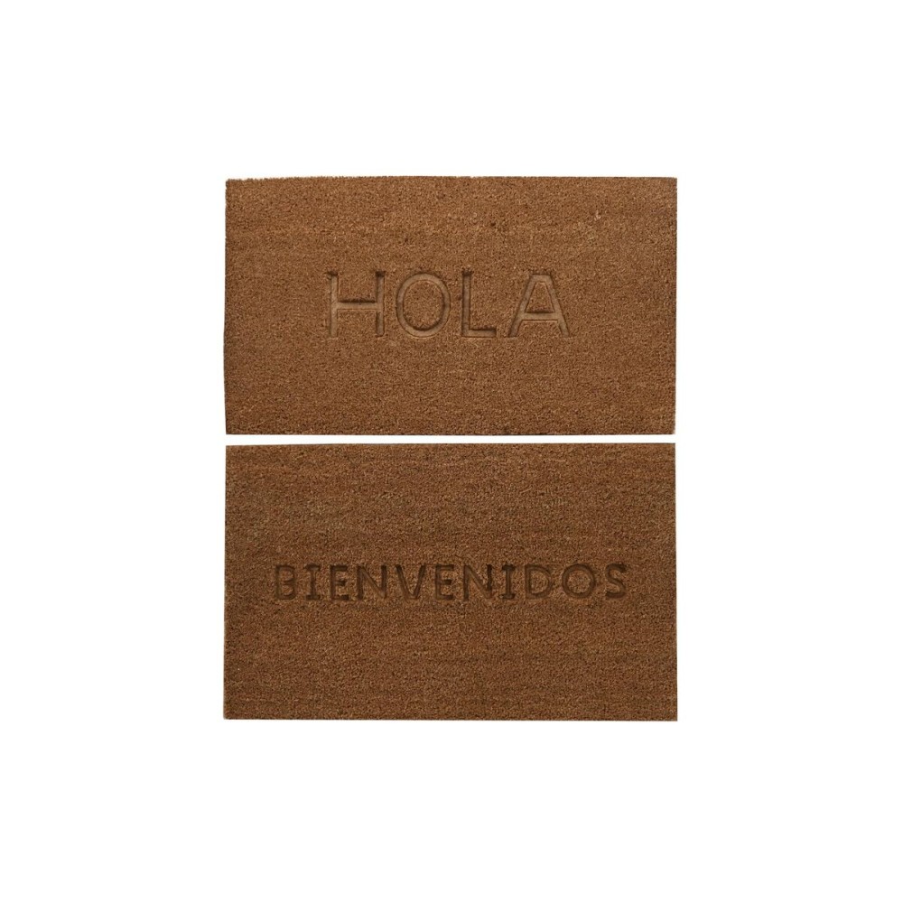Doormat DKD Home Decor Brown Rubber Coconut (75 x 45 x 2,3 cm) (2 Units)