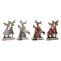 Weihnachtsschmuck DKD Home Decor Harz Rentier (13 x 6 x 18 cm) (4 Stück)